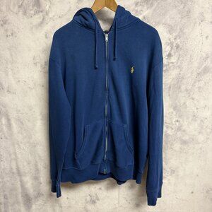 Polo Ralph Lauren Hoodie Sweatshirt Mens XL 26.5x27.5 Blue Full Zip Tony Horse